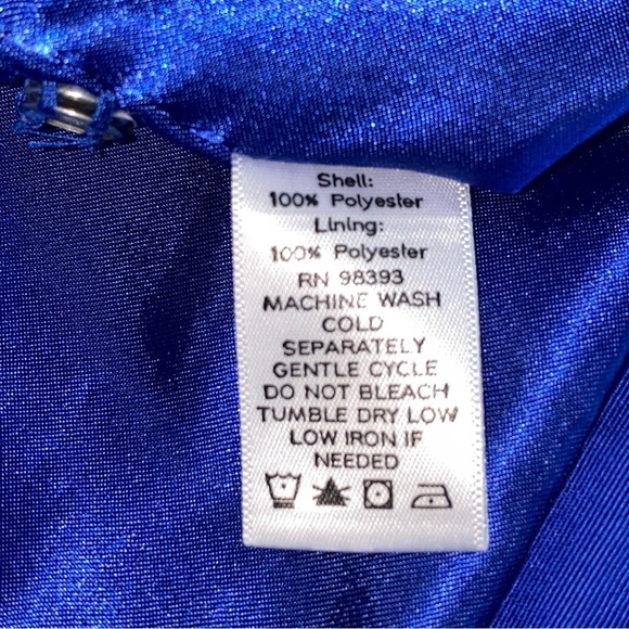 Dennis Basso Designer Jacket Royal Blue Size L Zip Front 2 Hand Pockets - Picture 7 of 14